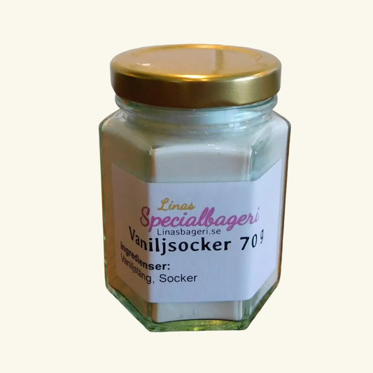 Hemtillverkad vaniljsocker i glasburk